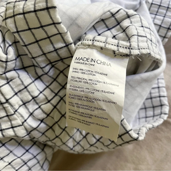 Club Monaco Cadhell White and Navy Checkered Romper Size 4 - Picture 6 of 8